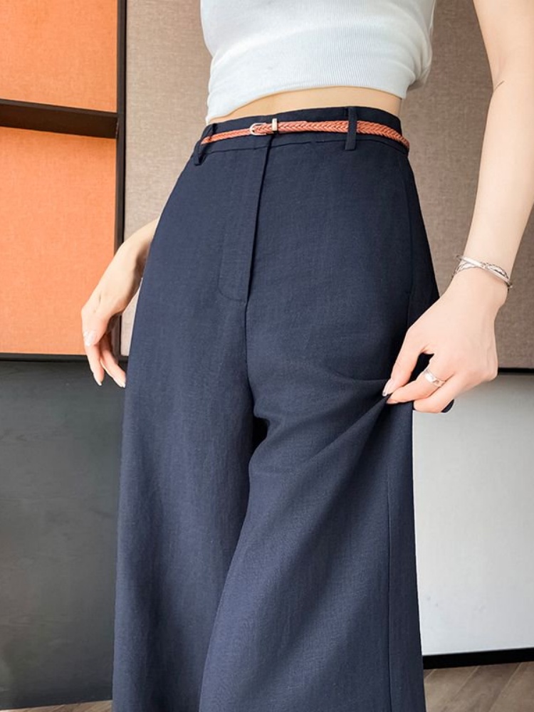 Tailored Trouser Wide - High Waist Narrow Cut Linen Cotton