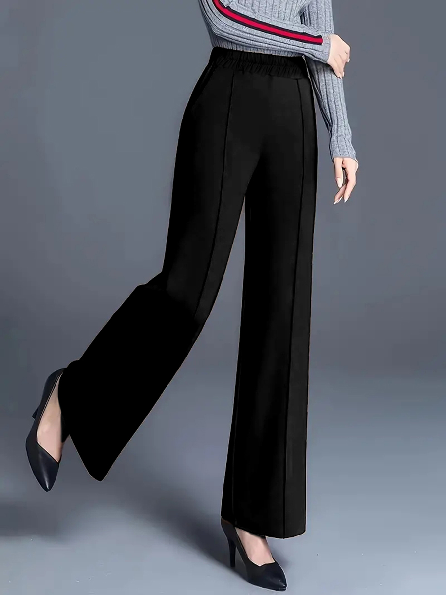 Women Formal Wear For Plus Size - Women High Waist Wide Leg Pants