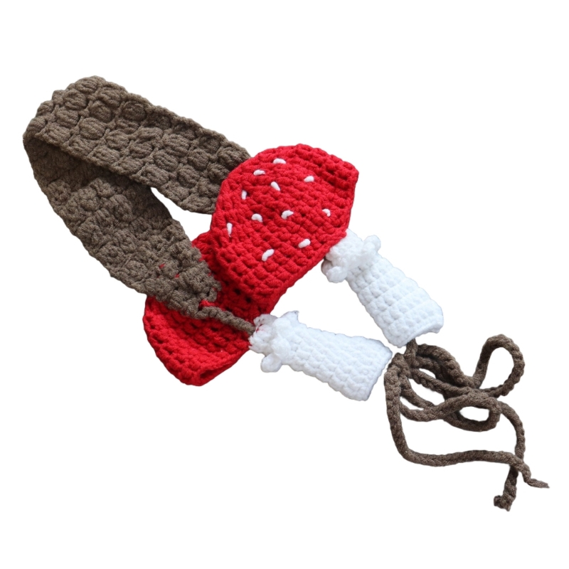 Formal Wear Hairstyles For Women - Knitted Mushroom Design Hairband Ear Warmers