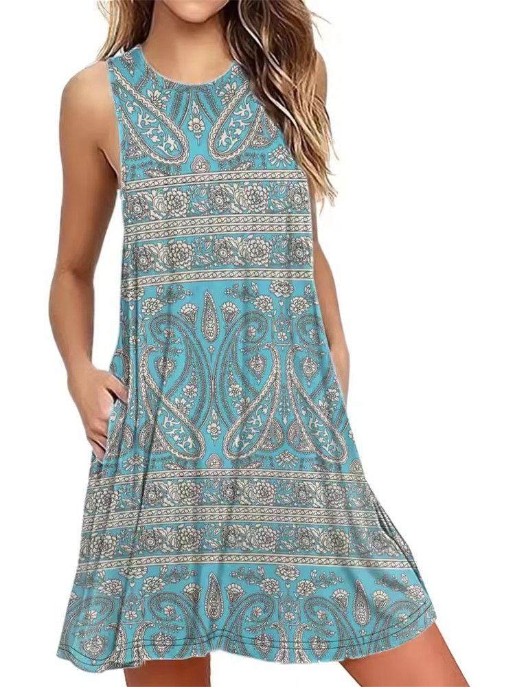 9XL Plus Size Sundress Loose F - Shift Dress Sleeveless ulasan dan harga