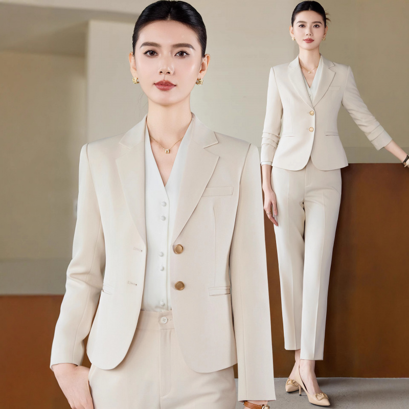 Apricot White Suit for WomenOL - Women Formal Wear White Shirt ulasan dan harga
