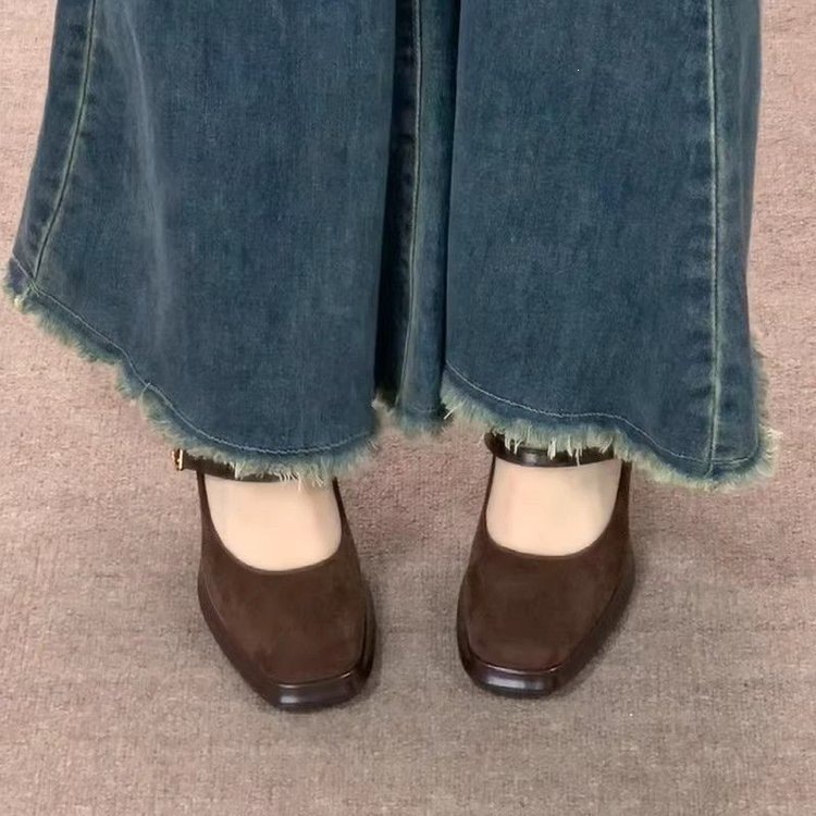 Vintage Thick High Women Mary  - Women Formal Wear For Office ulasan dan harga