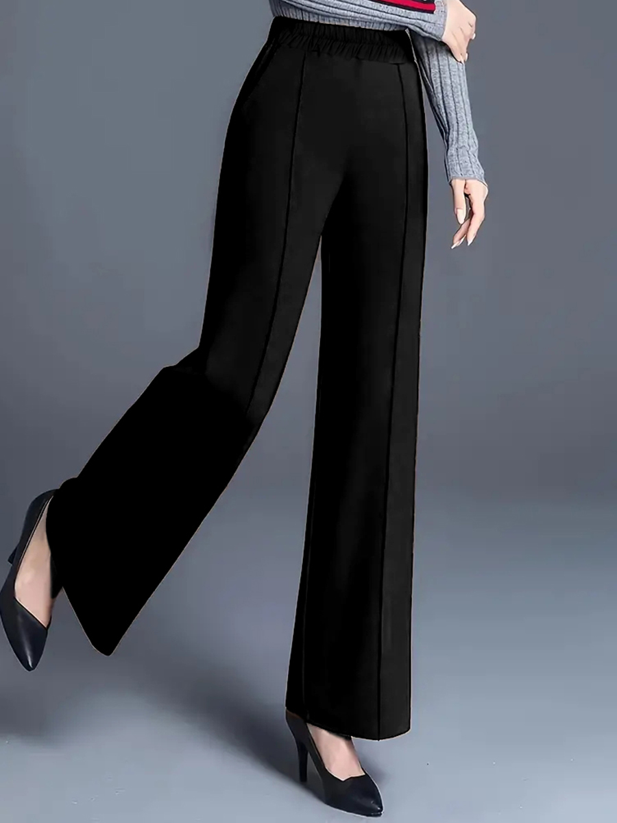 Women High Waist Wide Leg Pant - Women Formal Wear For Plus Size ulasan dan harga