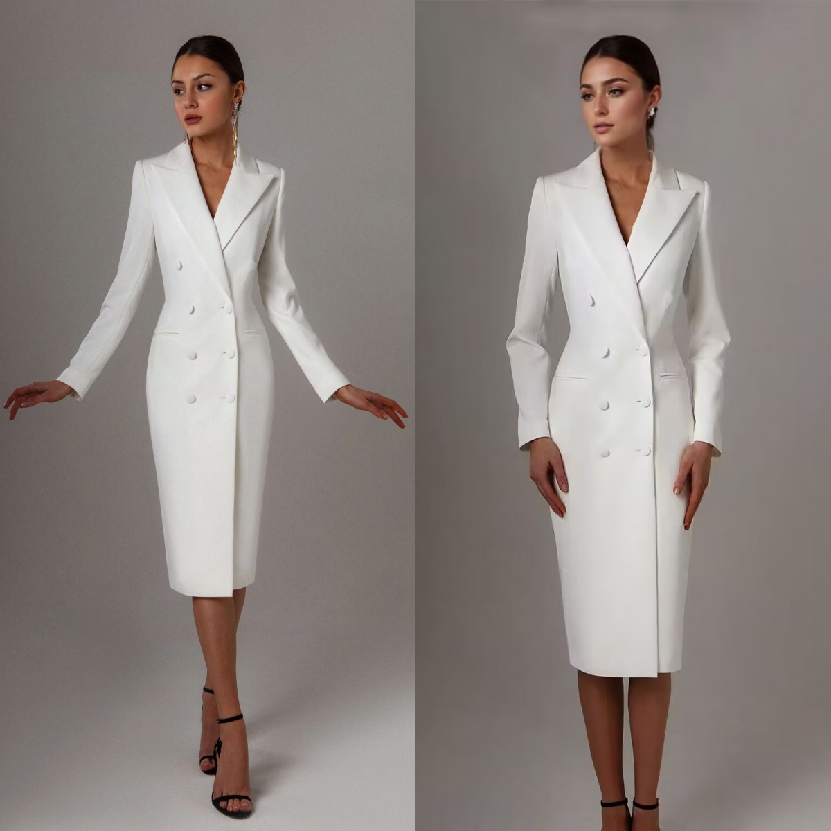 Customized White Double Breast - Women Formal Wear M&S ulasan dan harga