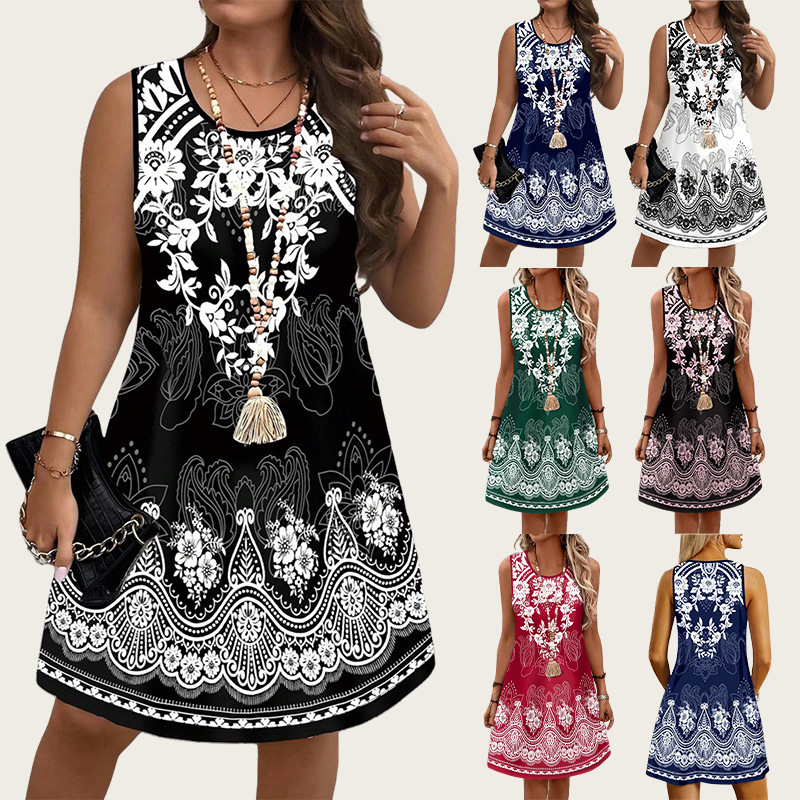 Ethnic Style Vintage Dresses 2 - Shift Dress Sleeveless ulasan dan harga