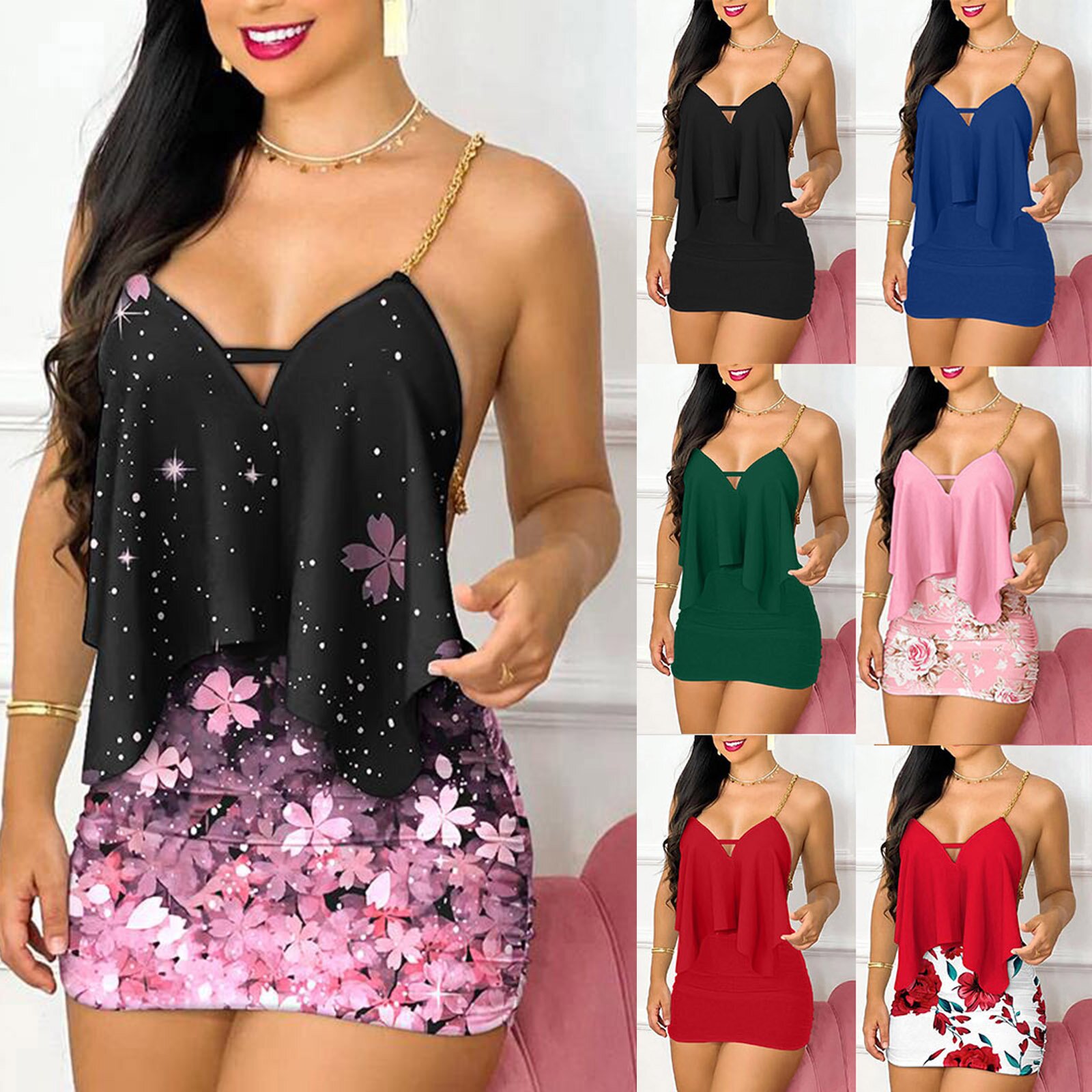 Womens Dresses Summer Fashion  - Shift Dress Sleeveless ulasan dan harga
