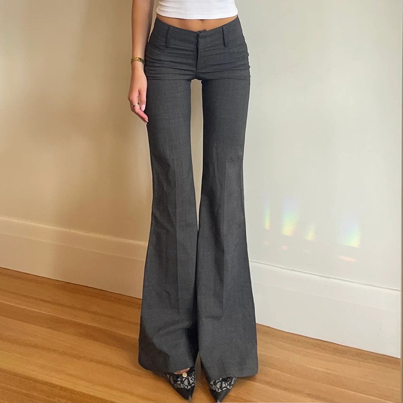Grey Full Length Pants Micro F - Tailored Trouser Wide ulasan dan harga