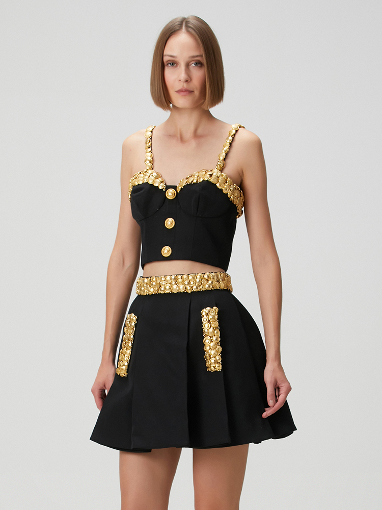 VC Black Two Piece Set Dress w - Women'S Formal Evening Wear Tops ulasan dan harga