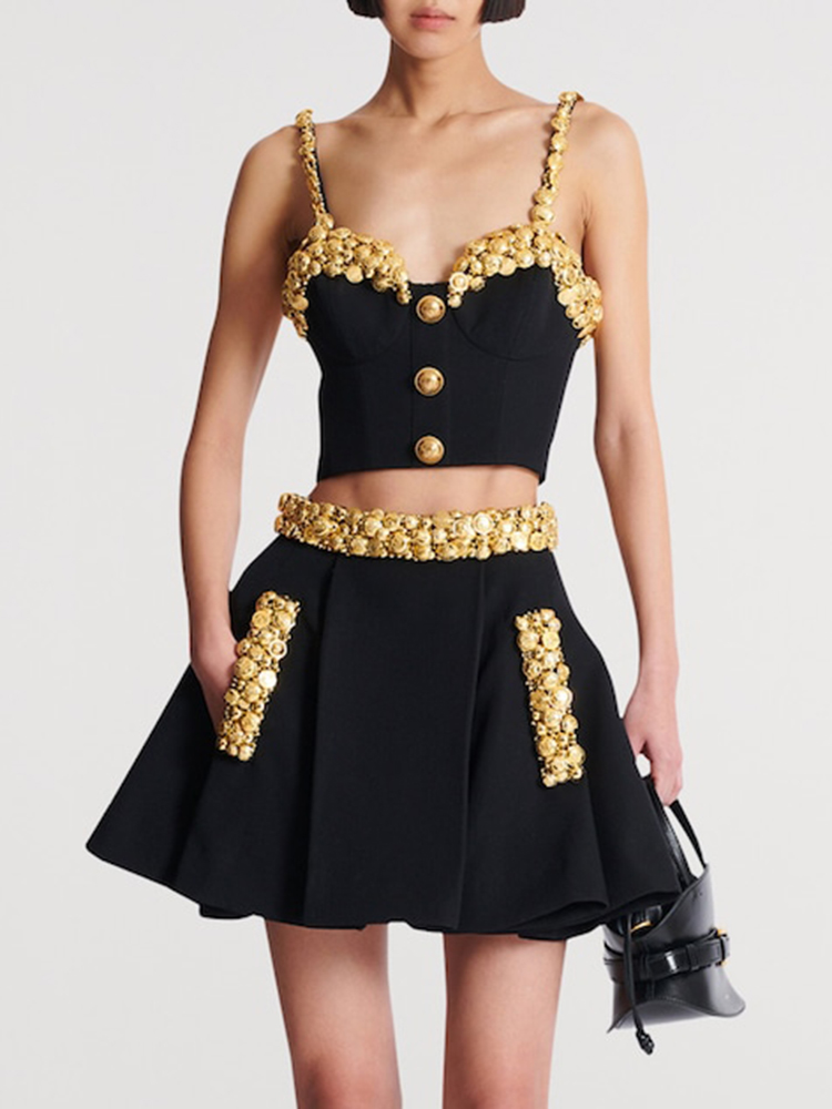 VC Black Two Piece Set Dress w - Women'S Formal Evening Wear Tops ulasan dan harga