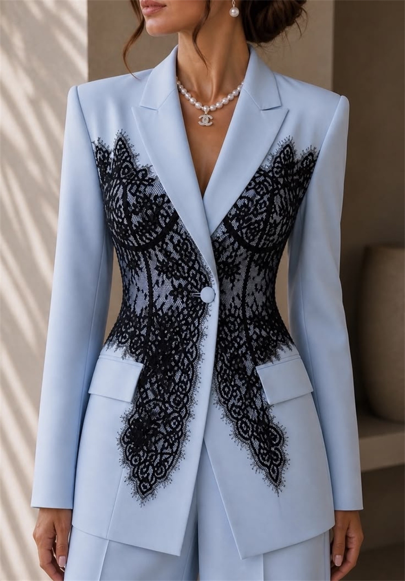 Fashion Blue Women Suits Set 2 - Women'S Formal Wear Wedding ulasan dan harga