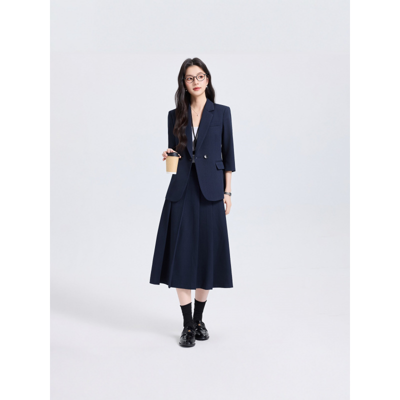 Navy Blue Women's Suit Set for - Women'S Formal Wear Pants Suit ulasan dan harga