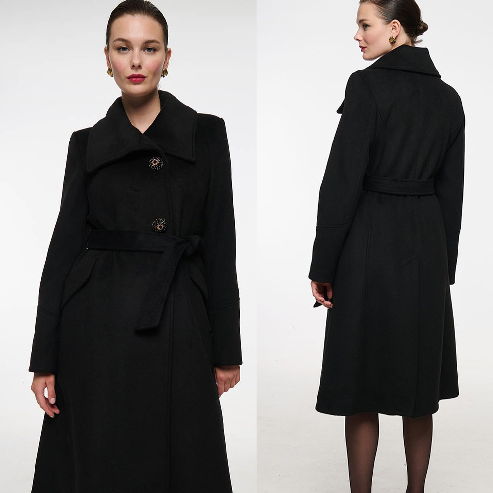 Vintage Black Stand Collar Wom - Women Formal Wear For Plus Size ulasan dan harga