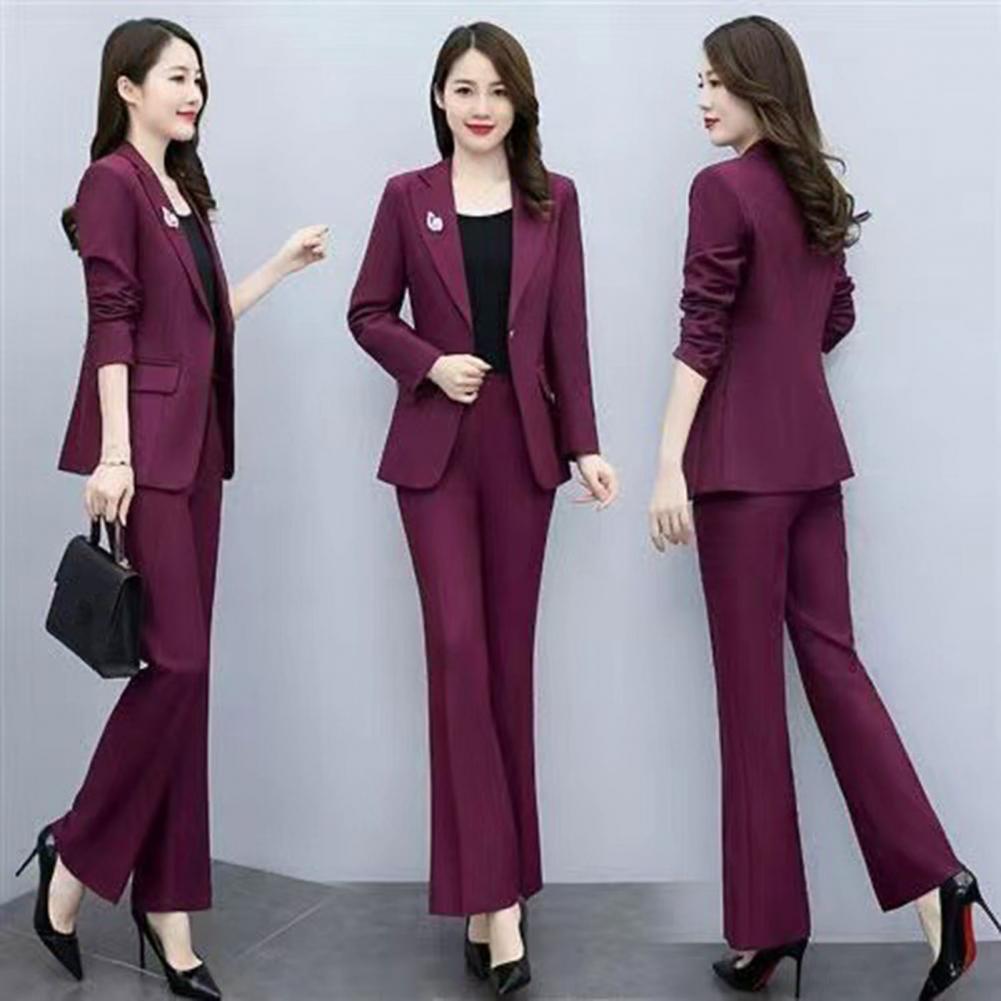 2 Pcs/Set Lady Formal Coat Pan - Women'S Formal Wear Pants Suit ulasan dan harga