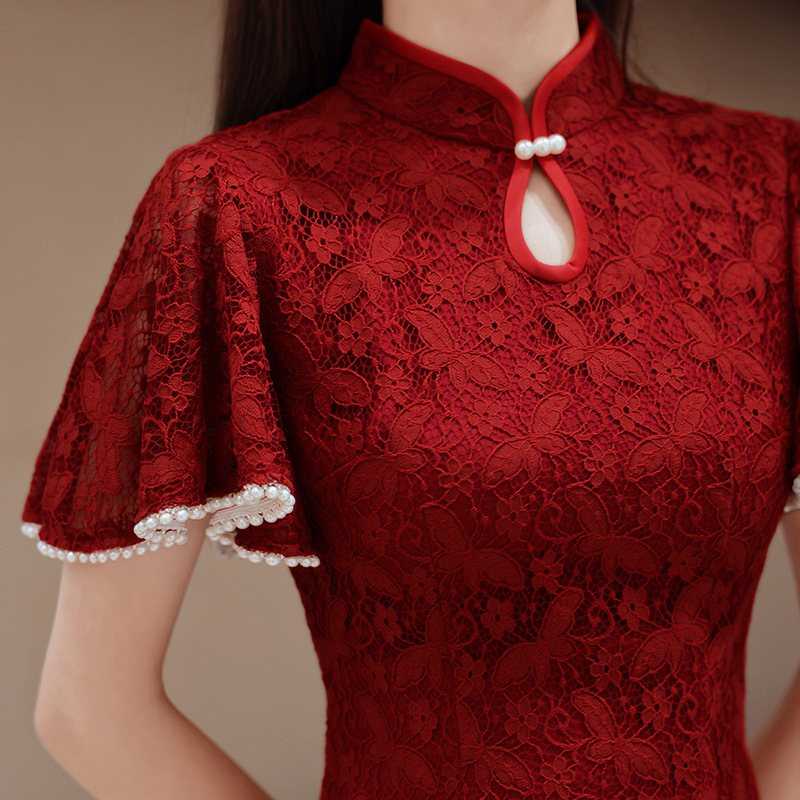 Red Cheongsam Chinese Women La - Women'S Formal Wear Wedding ulasan dan harga