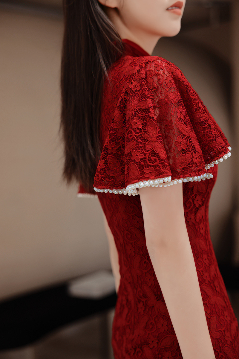 Red Cheongsam Chinese Women La - Women'S Formal Wear Wedding ulasan dan harga