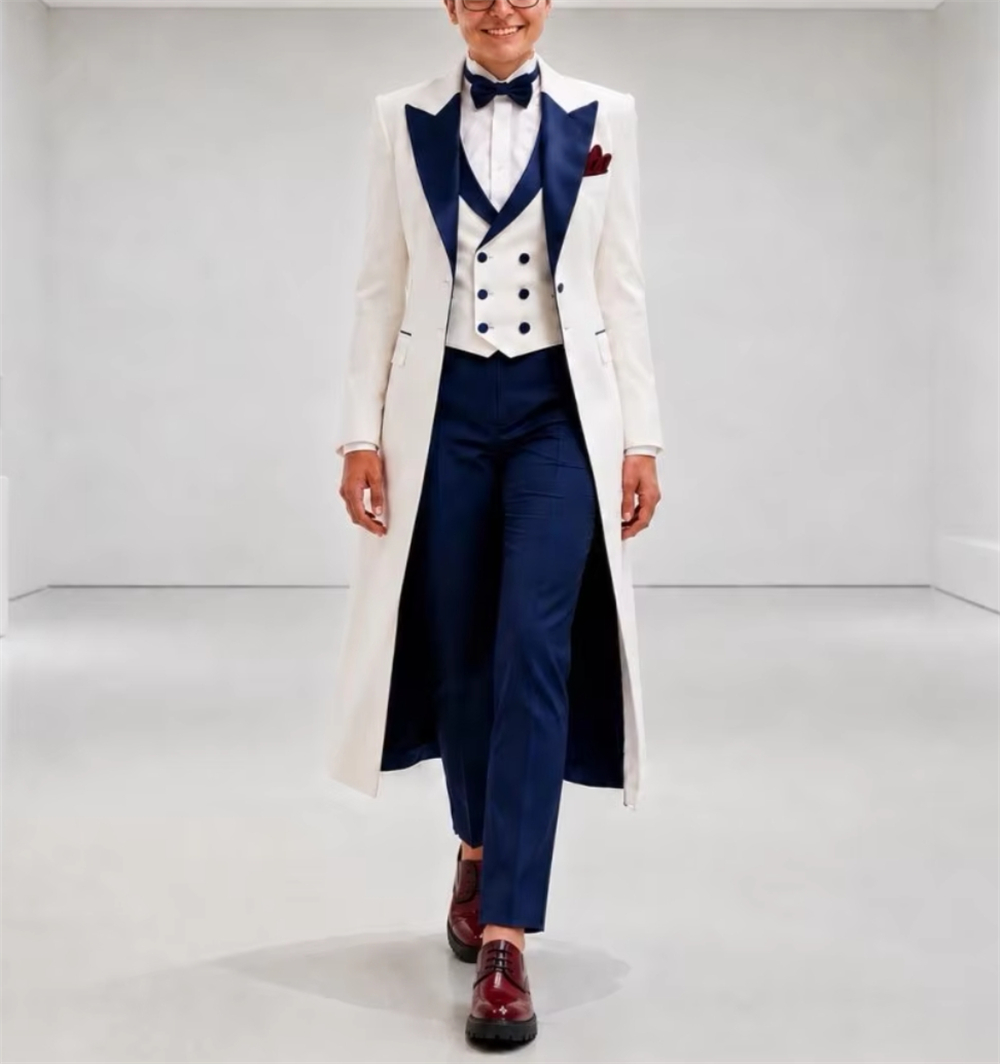 Navy Blue White Women's Jacket - Women'S Formal Wear Wedding ulasan dan harga