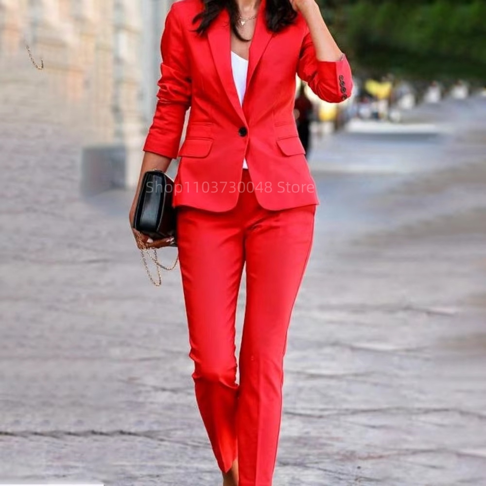 Fashion Office Ladies Blazer a - Women'S Formal Wear Pants Suit ulasan dan harga