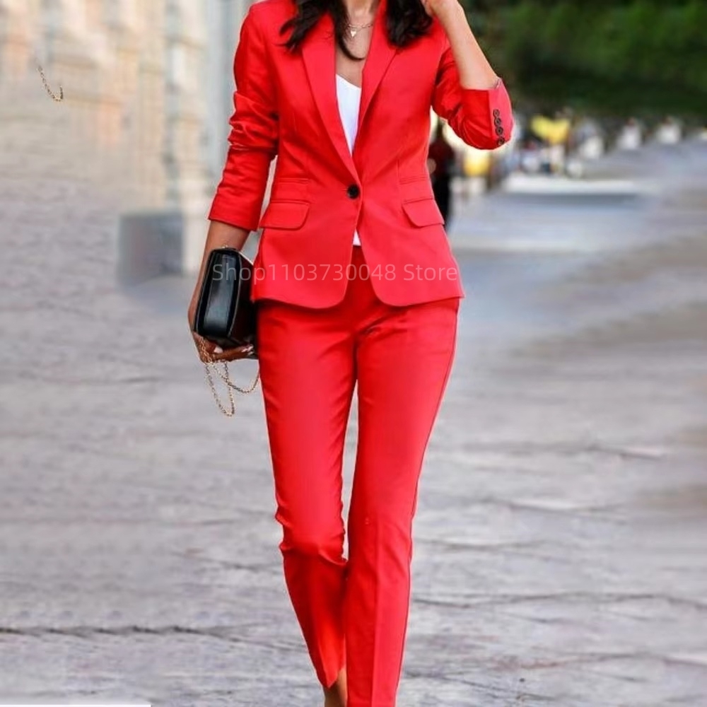Fashion Office Ladies Blazer a - Women'S Formal Wear Pants Suit ulasan dan harga