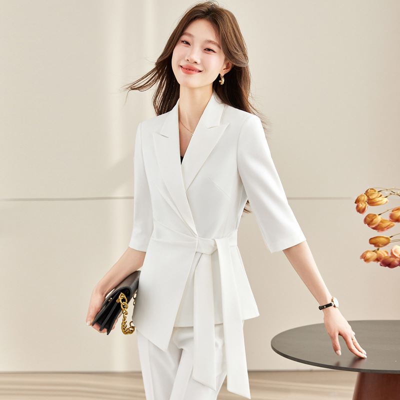 White lace-up suit for women20 - Women Formal Wear White Shirt ulasan dan harga